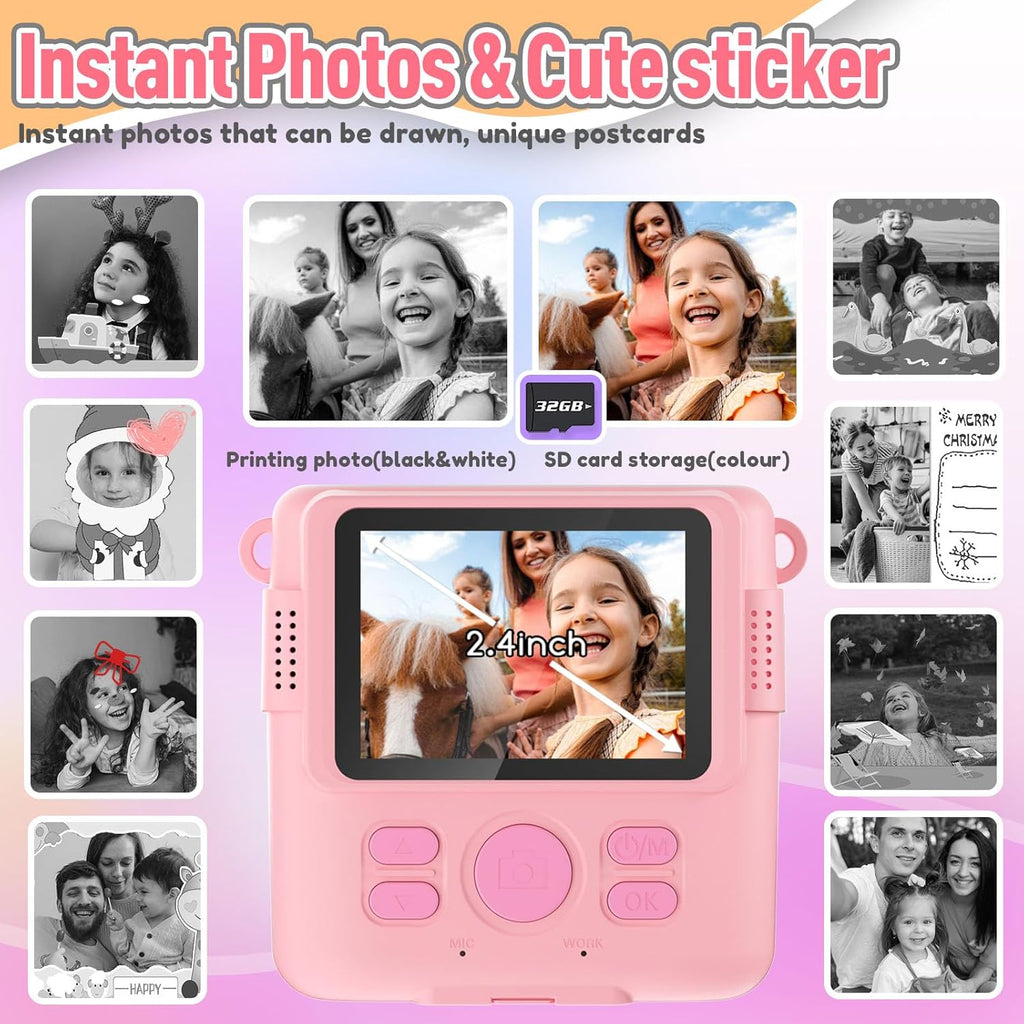 Kids Instant Print Camera – Digital Camera with Instant Photo Printing for Children