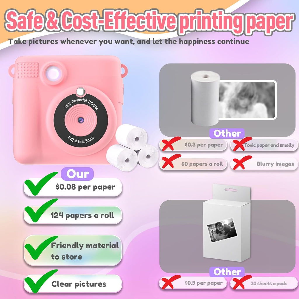 Kids Instant Print Camera – Digital Camera with Instant Photo Printing for Children