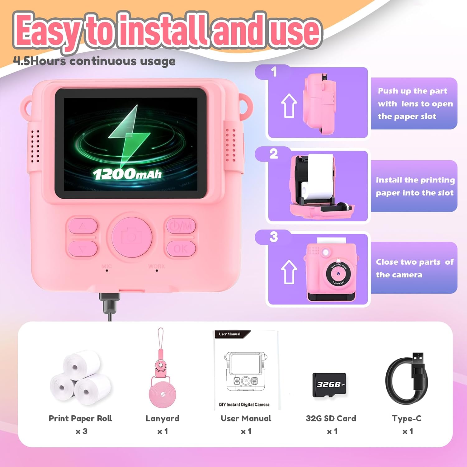 Kids Instant Print Camera – Digital Camera with Instant Photo Printing for Children