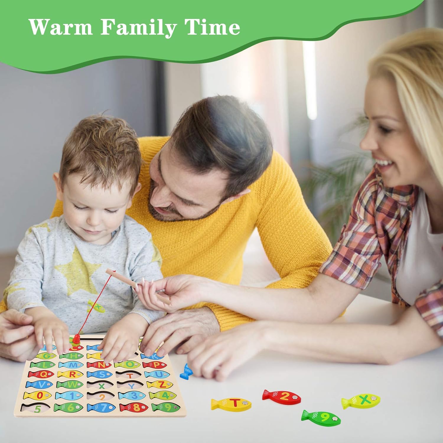 Magnetic Wooden Fishing Game Toy for Toddlers – Montessori Educational Fishing Set for Color Matching, Fine Motor Skills & Early Learning