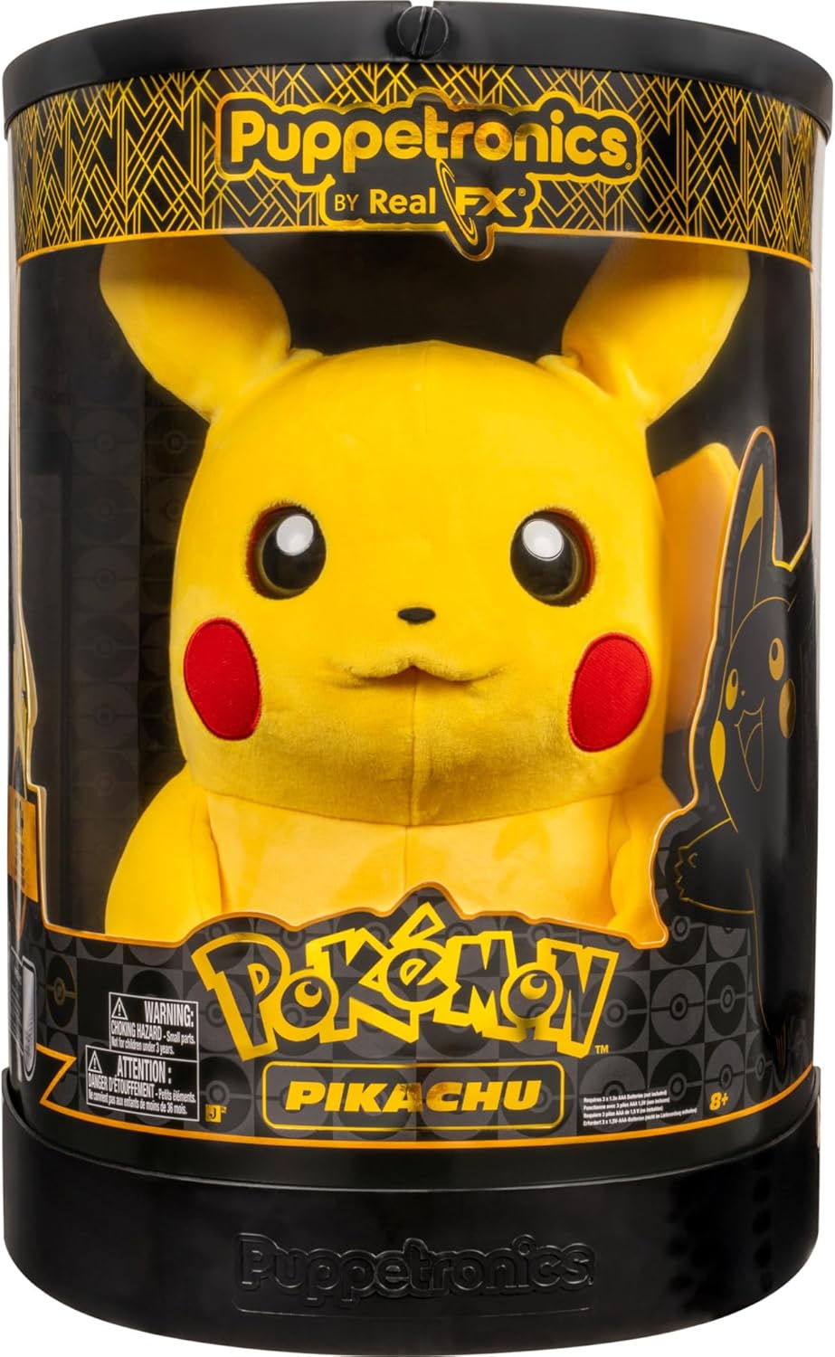 Pokémon Pikachu Puppetronic by RealFX – 16-Inch Interactive Plush with 120+ Animations, Lights & Sounds