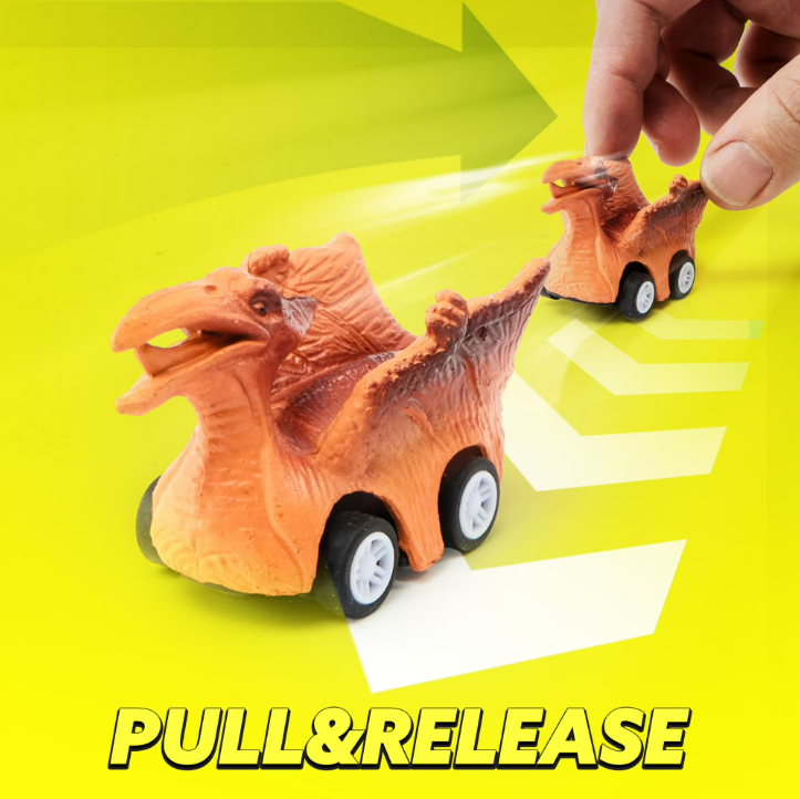 13-in-1 Dinosaur Truck Toys for Kids – Dinosaur Transport Truck with Light & Sound, Includes 12 Pull-Back Cars for Imaginative Play & Adventure Fun