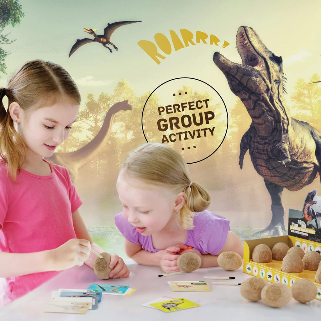 Dig a Dozen Dino Egg Kit for Kids – 12 Dinosaur Excavation Eggs STEM Dig & Discover Science Toy Set for Fossil Hunting & Learning Fun
