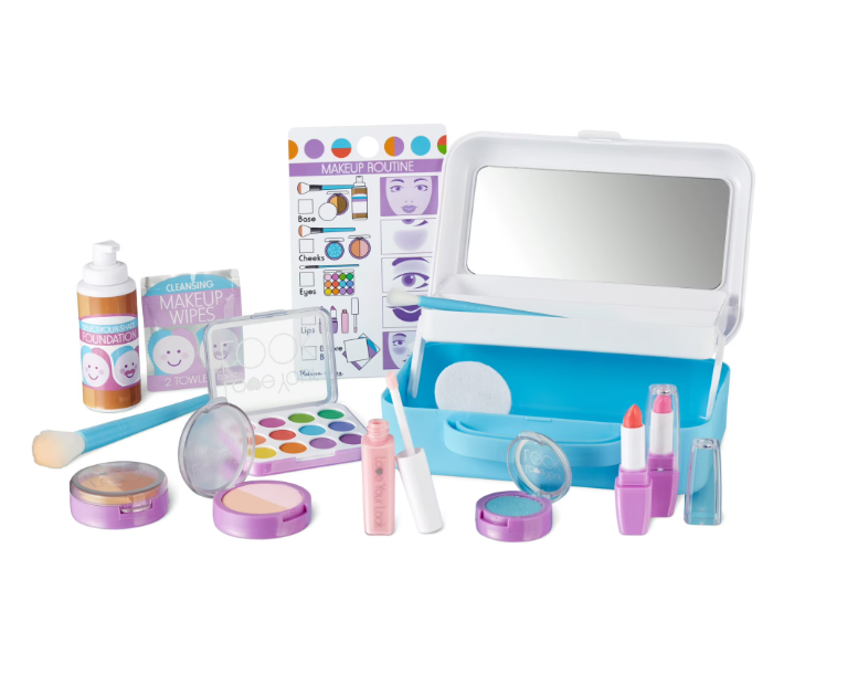 Love Your Look Pretend Makeup Kit Play Set – 16 Pieces Kids Beauty Makeup Set for Imaginative Role Play, Fashion Fun & Creative Learning