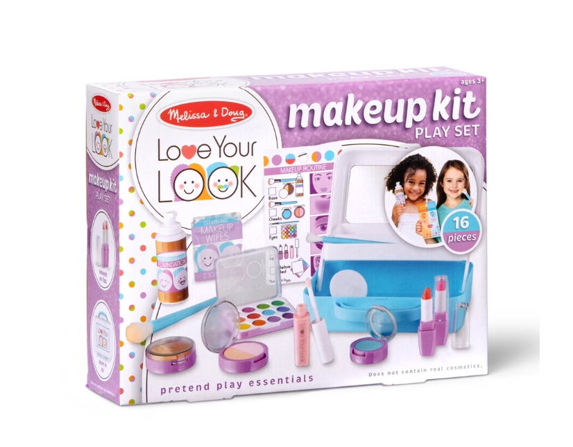 Love Your Look Pretend Makeup Kit Play Set – 16 Pieces Kids Beauty Makeup Set for Imaginative Role Play, Fashion Fun & Creative Learning
