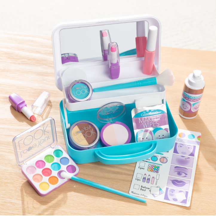 Love Your Look Pretend Makeup Kit Play Set – 16 Pieces Kids Beauty Makeup Set for Imaginative Role Play, Fashion Fun & Creative Learning