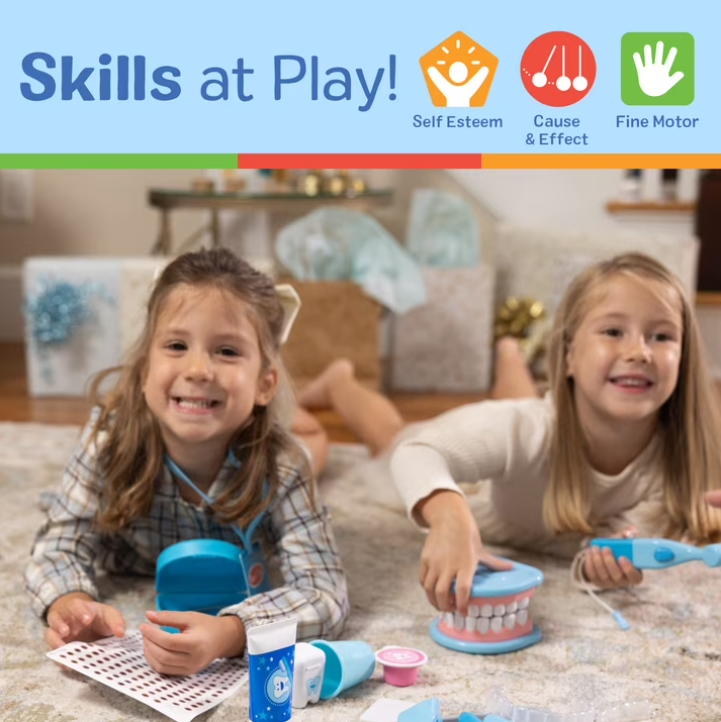 Dentist Kit Pretend Play Set with Teeth & Dental Accessories – 25-Piece Kids Doctor Dental Playset for Imaginative Role Play & Learning Fun