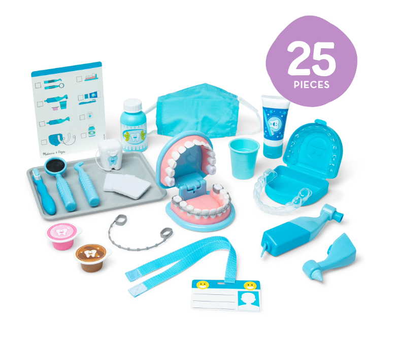 Dentist Kit Pretend Play Set with Teeth & Dental Accessories – 25-Piece Kids Doctor Dental Playset for Imaginative Role Play & Learning Fun