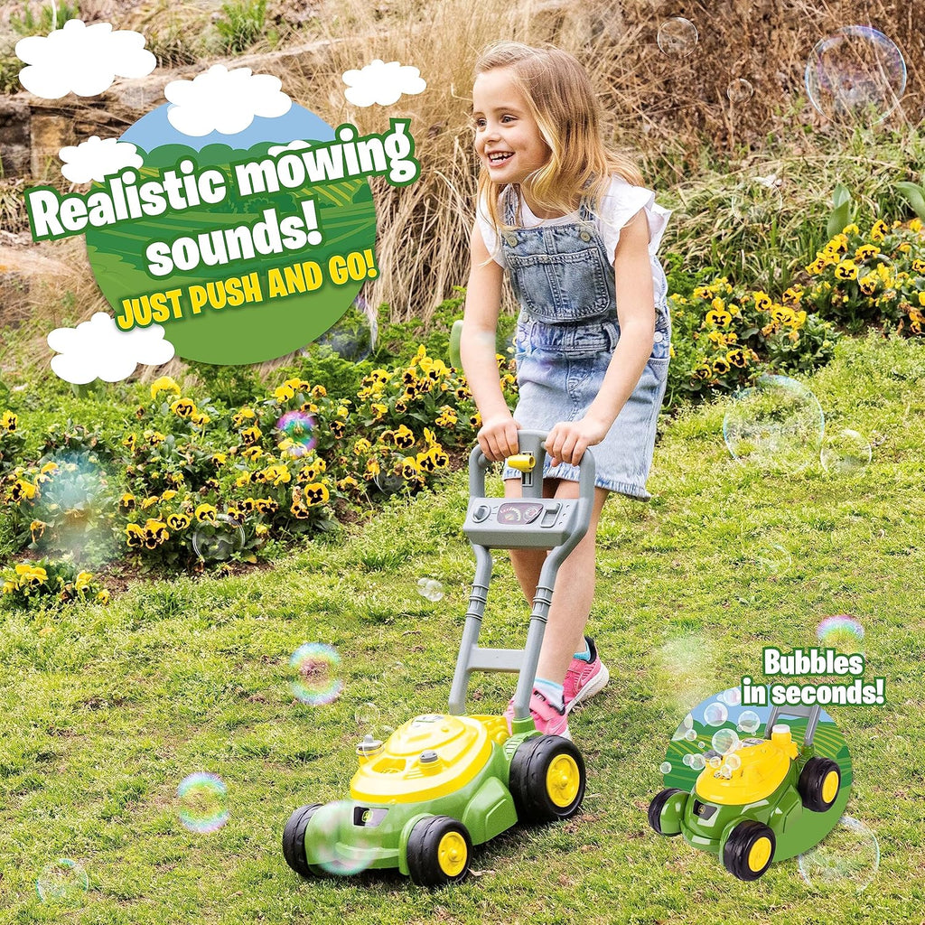 Bubble Lawn Mower for Toddlers – Push Toy with Bubble Blower Machine for Outdoor Garden Play, Role Play & Summer Fun for Kids