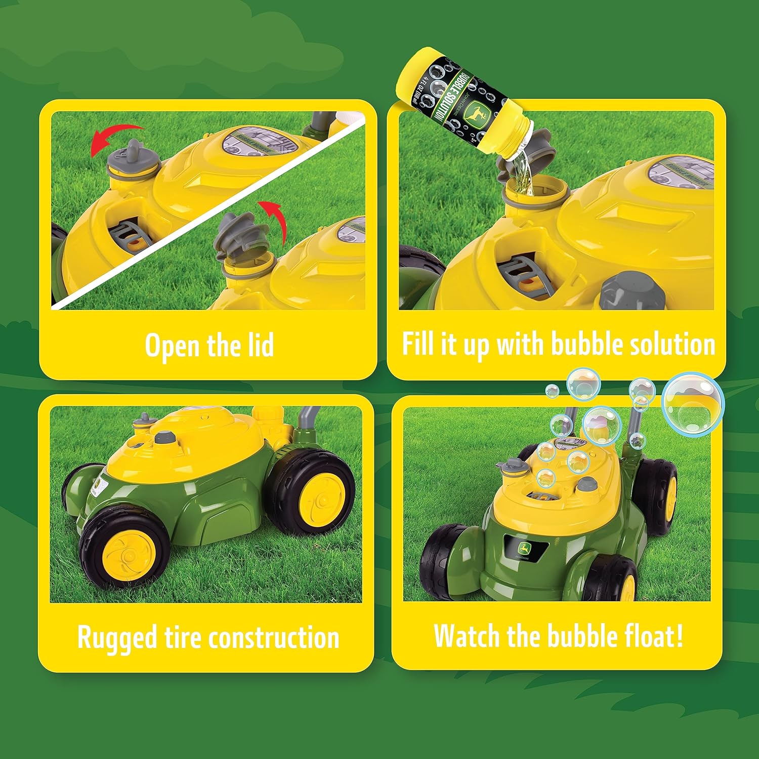 Bubble Lawn Mower for Toddlers – Push Toy with Bubble Blower Machine for Outdoor Garden Play, Role Play & Summer Fun for Kids