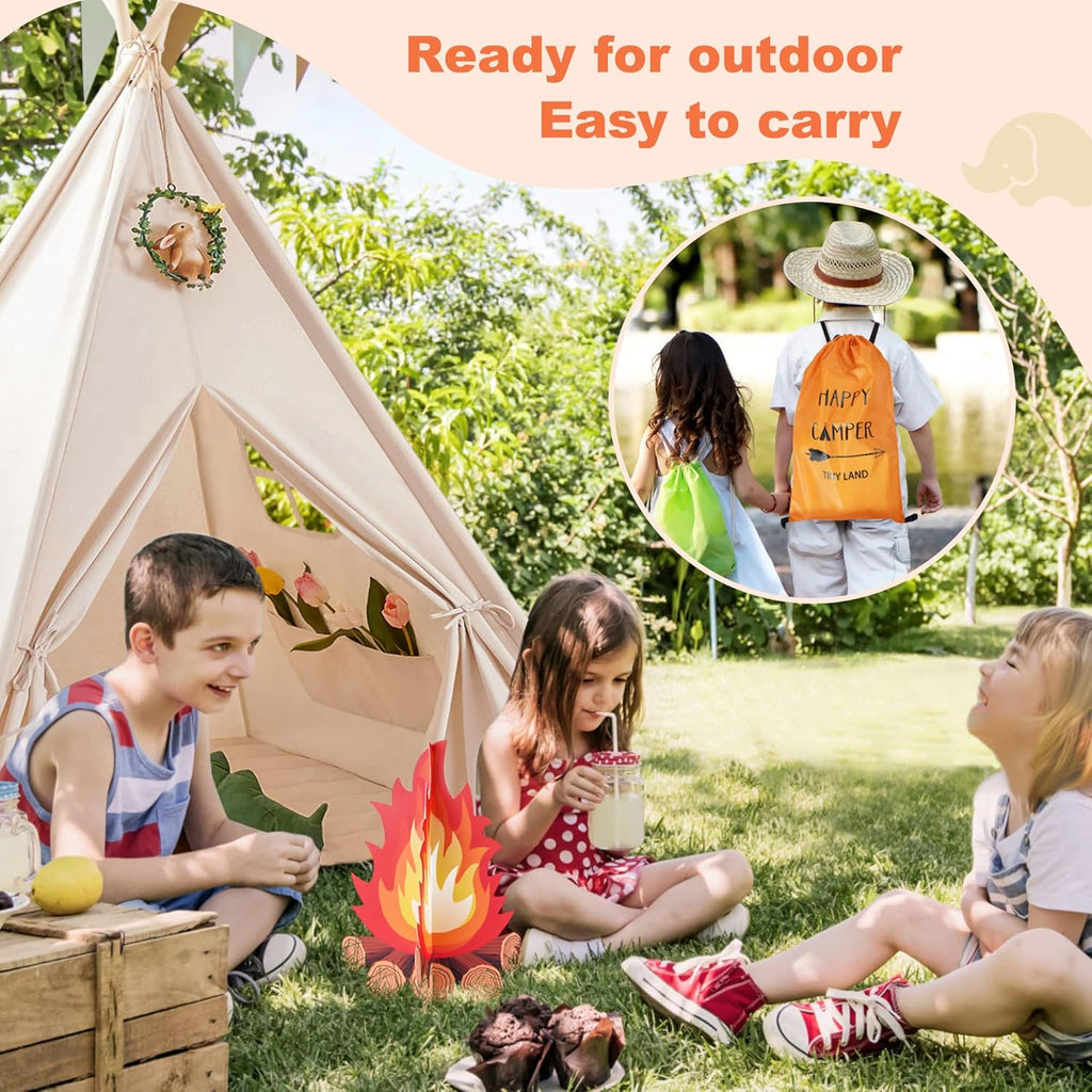 Teepee Tent for Kids with Star Lights – Indoor & Outdoor Kids Play Tent with LED Fairy Lights for Reading, Imaginative Play & Cozy Hideaway Fun