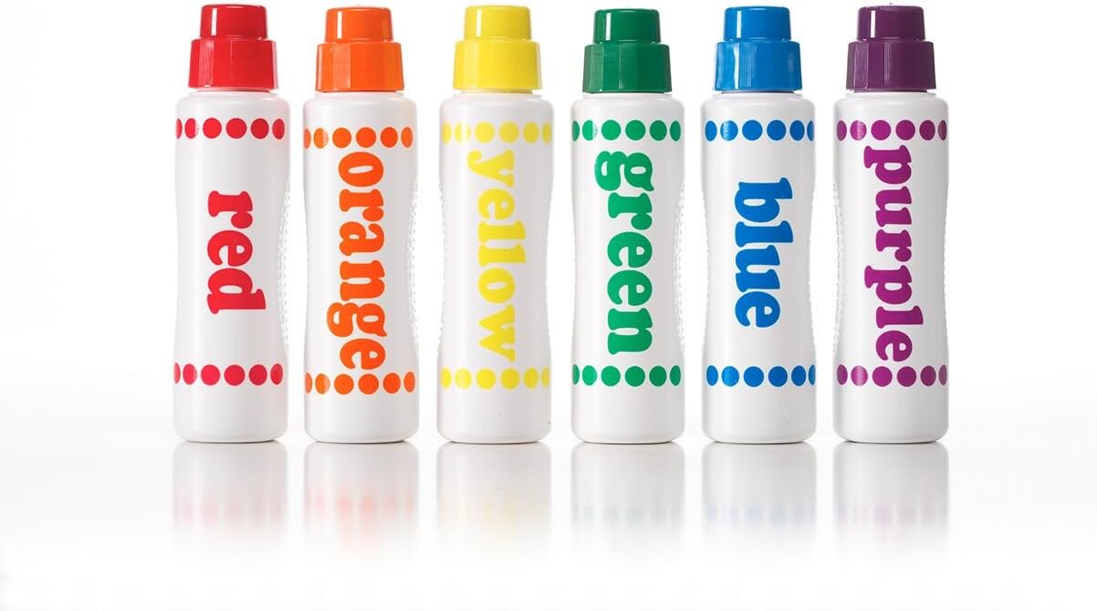 Do A Dot Art! Markers 6-Pack Rainbow Washable Paint Markers – Mess-Free Dot Painting Art Set for Kids Creativity, Learning & Fun