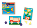 Wooden Pattern Blocks Educational Toy with 5 Double-Sided Scenes & 30 Shapes – Montessori Learning Puzzle for Kids Creativity, STEM & Fine Motor Skills