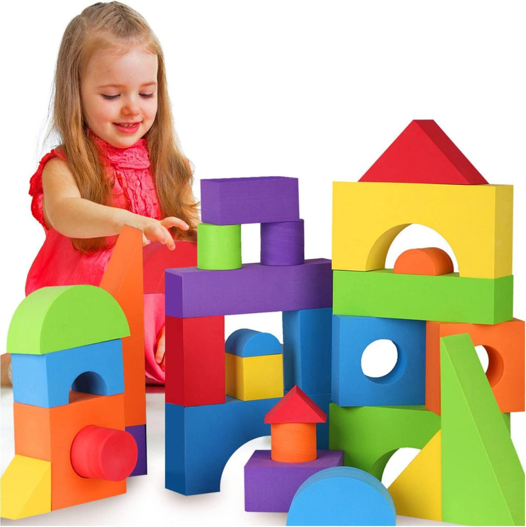 Large Building Foam Blocks for Toddlers – 30-Piece Giant Jumbo Soft Building Blocks Set for Creative Construction, STEM Learning & Motor Skills Development
