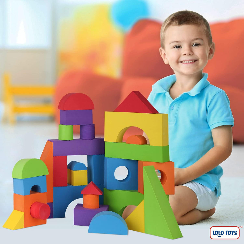 Large Building Foam Blocks for Toddlers – 30-Piece Giant Jumbo Soft Building Blocks Set for Creative Construction, STEM Learning & Motor Skills Development