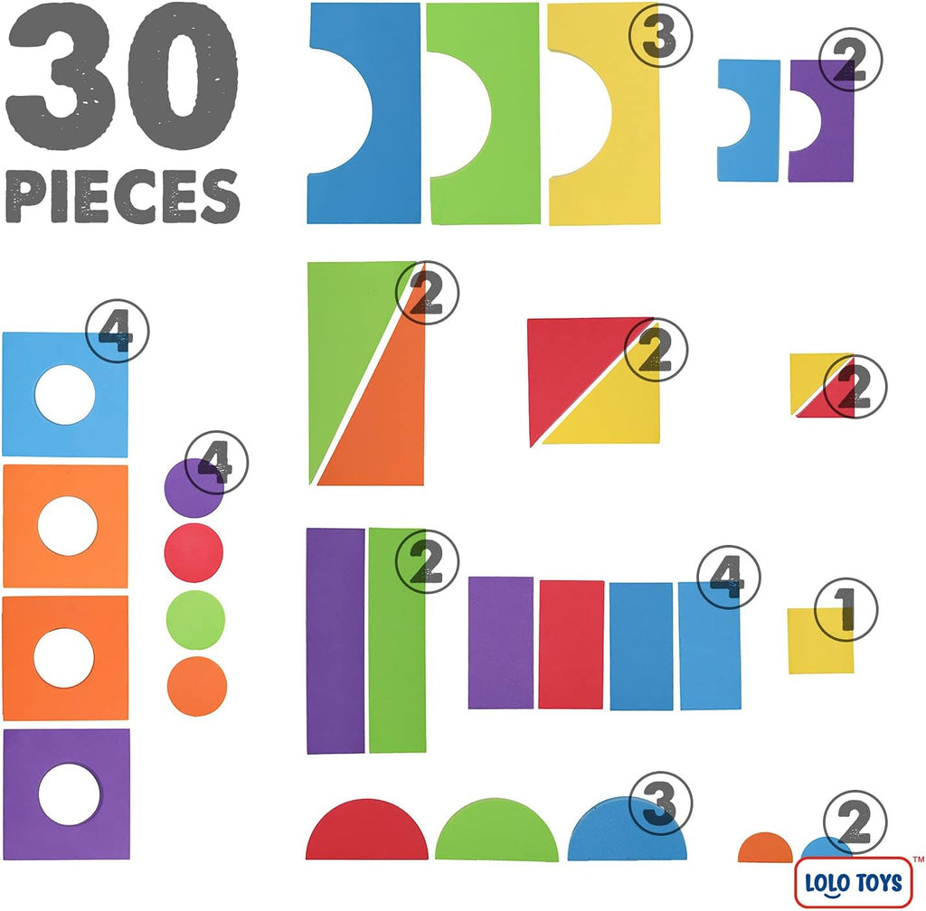 Large Building Foam Blocks for Toddlers – 30-Piece Giant Jumbo Soft Building Blocks Set for Creative Construction, STEM Learning & Motor Skills Development