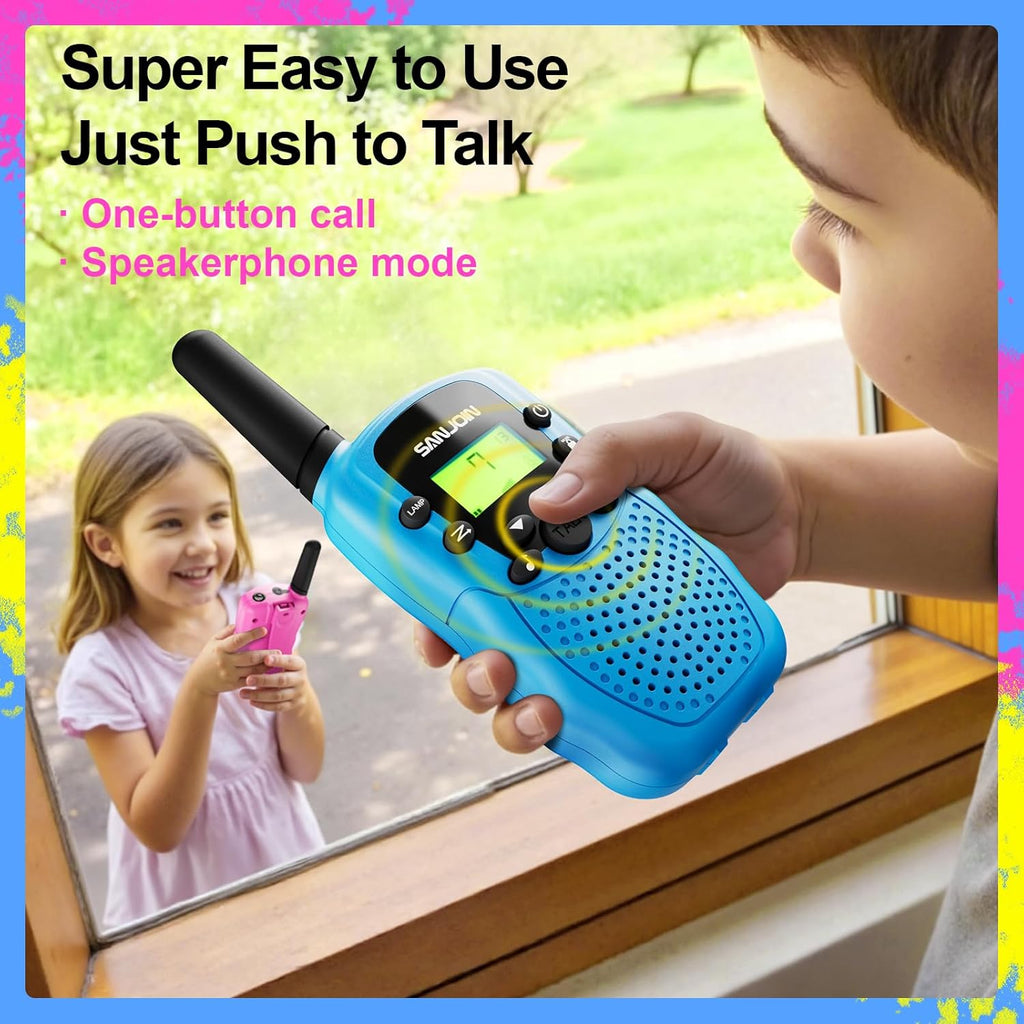 3-Pack Walkie Talkies for Kids – Outdoor Adventure Toys with Clear Sound, Long Range Communication for Games, Camping & Imaginative Play