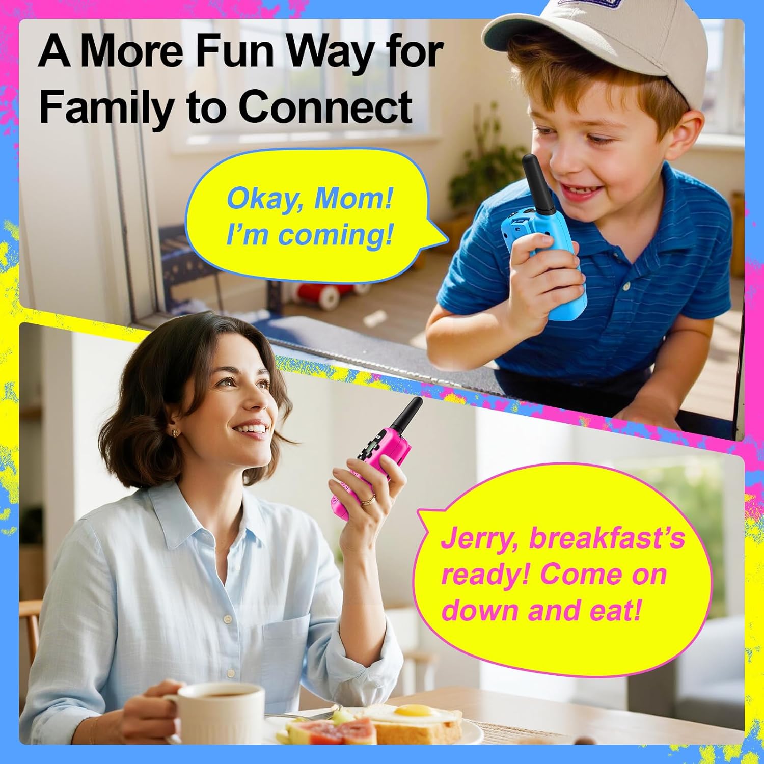 3-Pack Walkie Talkies for Kids – Outdoor Adventure Toys with Clear Sound, Long Range Communication for Games, Camping & Imaginative Play