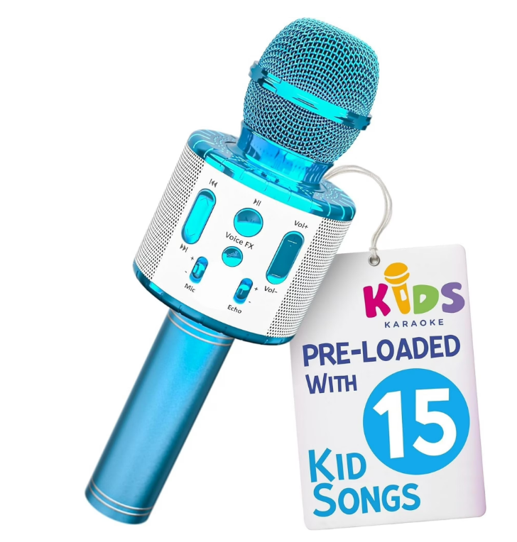 Kids Karaoke Microphone Bluetooth – Portable Wireless Singing Toy with Speaker, Music Player & LED Lights for Fun Singing, Party & Entertainment