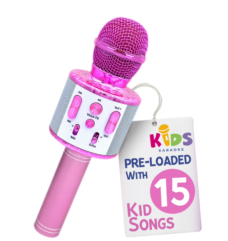 Kids Karaoke Microphone Bluetooth – Portable Wireless Singing Toy with Speaker, Music Player & LED Lights for Fun Singing, Party & Entertainment