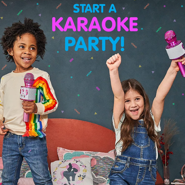 Kids Karaoke Microphone Bluetooth – Portable Wireless Singing Toy with Speaker, Music Player & LED Lights for Fun Singing, Party & Entertainment
